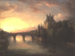 セーヌ川の眺め 作： Francois Edme Ricois