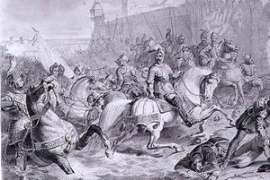 1558年、第2代ギーズ公フランシス（1519-63）によるカレーの奪取、アメデ・フェリックス・バルテルミー・ゲイリー（1802-43）（エングレービング 作： Francois Edouard (after) Picot