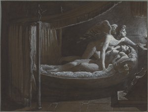 ランプを消すプシュケーを持つキューピッド 作： Francois Edouard Picot