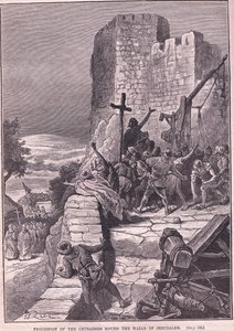 エルサレムAD 1097の壁を巡る十字軍の行列 作： Francois Edouard Zier