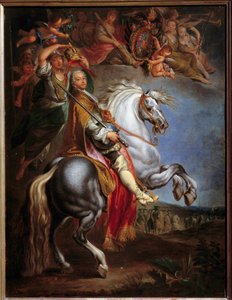 フランソワ3世（1708-1765）の騎馬像 ロレーヌ公、その後ゲルマン皇帝、トスカーナ大公、オーストリアのマリー・テレーズ（1717-1780）の配偶者 フランソワ・アイゼン（1695-1778）による絵画