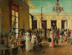 カフェ・フラスカティナポレオンからの風景Time =、1893 作： Francois Flameng