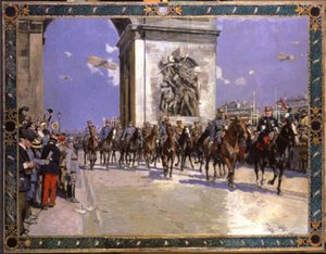 歴史。 フランス。 第一次世界大戦。 7 月 4 日、パリの勝利パレード 作： Francois Flameng
