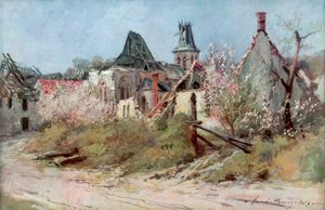 1917年5月9日、1917年、1926年、クラオネルの村で。 作： Francois Flameng