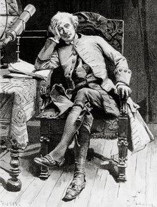 ガイ・マネリングまたは占星術師の主人公、ウォルター・スコット（1771-1832）の小説、フランソワ・フラメン（1856-1923）による描画後の彫刻、パリ版からのガイ・マネリングの肖像 作： Francois Flameng