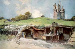 1926年1915年6月6日、フランス、アルトワのモンセントエロイにあるレスキューステーション 作： Francois Flameng