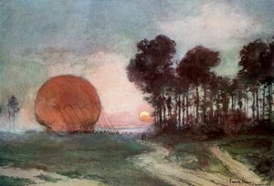 気球の帰還、フランス、アルトワ、1915年6月10日、1926年 作： Francois Flameng