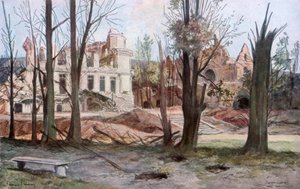 家の廃墟、スピリ、第一次世界大戦、1917年4月。 作： Francois Flameng