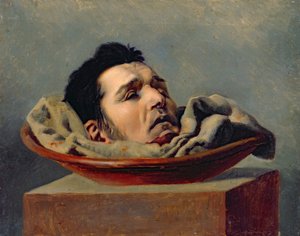 1825年にピュイで殺害された殺ギロチンの頭