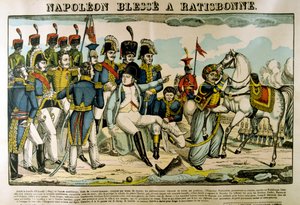 1809年4月、ラティスボンでナポレオンが負傷、c1835 作： Francois Georgin