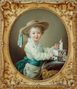 トランプの家を作る少年 作： Francois Hubert Drouais