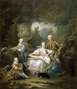 彼の家族と一緒にルイ2世デュブーシェドソーチ 作： Francois Hubert Drouais