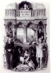 ヴィクトルユーゴー（1802-85）による「ノートルダムドパリ」の前絵（オーギュストフランソワガルニエ、1844年） 作： Francois Joseph Aime de Lemud