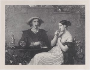 カフェ、1840年。 作： Francois Joseph Aime de Lemud