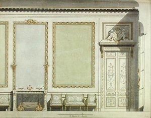 マザラン公爵夫人の家の設計、1777年頃（水彩・紙