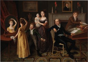 ニューヨークインテリアの家族グループ 作： Francois Joseph Bourgoin