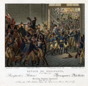 エルバ島から戻るナポレオン - Heim, Francois-Joseph (1787-1865) - 1815 - エッチング、水彩画 - 24,5x32 - 個人蔵