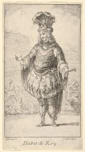 Habit de Roy: ロゼットで飾られたトヌレット、王冠、ターバンを身に着けた男性..., ca. 1721年。