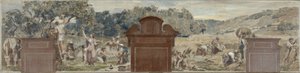 パンタン村役場のスケッチ：ラ・キュイエットラ・モワソン、1886年（油彩・キャンバス） 作： Francois Lafon