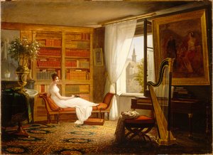 レカミエ夫人のサロン、アベイ・オ・ボワ、1826年。 作： Francois Louis Dejuinne
