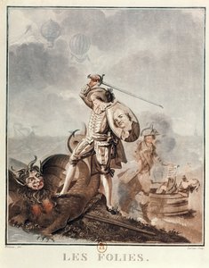 ハーピーと戦闘中のフィガロ、1786年頃（アクアチント）