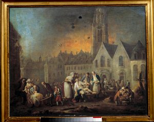 革命戦争リールの包囲 作： Francois Louis Joseph Watteau