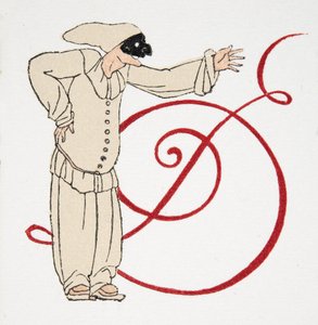 コメディキャラクターからの手紙D、パブ。 1922（ステンシルを印刷） 作： Francois Louis Schmied
