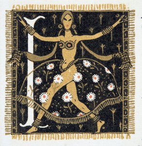 Personages de Comedie、パブからの文字「L」。 1922年（ステンシルプリント） 作： Francois Louis Schmied