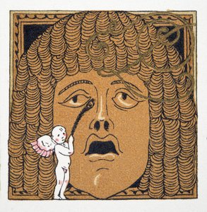 パブのPersonages de Comedieの、キューピッドにくすぐられている鼻。 1922年（ポキアプリント） 作： Francois Louis Schmied