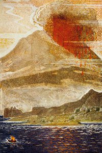 Homereによるオデッセイ：サイクロプス火山の島のユリシーズの近づき、Theo Schmiedによる彫刻、1930-33色のリソ 作： Francois Louis Schmied
