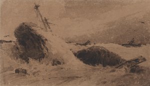 Haaksirikkoutunut laiva myrskyisellä merellä 作： Francois Louis Thomas Francia