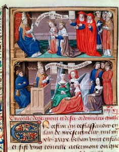 クレルモン公会議（1095年）：ウルバン2世による第一回十字軍の前哨戦-1095年に教皇ウルバン2世がフランス王フィリップ1世とモンフォールのベルトレードを破門-教皇ウルバン3世が4人の若い女性に演説（1095年のクレルモン公会議、破門 作： Maître François