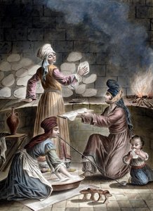 パンを焼いているトルコの女性たち - Francois Marie Rosset（1752-1824）作 作： Francois Marie Rosset