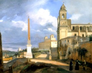 山の三位一体とメディチ家の別荘、ローマ、1808 作： Francois Marius Granet