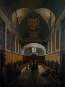 「ローマ、カプチン教会の聖歌隊」、1817 作： Francois Marius Granet