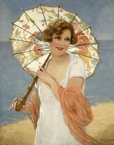 日傘（帆布に油彩） 作： Francois Martin Kavel