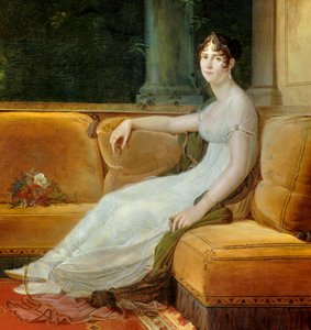 フランソワ・ジェラール（1770-1837）による絵画「マルメゾンのサロンにおける皇后ジョゼフィーヌ・ド・ボーアルネ（1763-1814）の肖像」の詳細 1801年日。1,71x1,64 m Malmaison, musee du chateau - ジョセフィーヌ・ド・ボーアルネ皇后の全身像