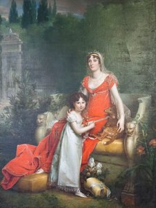 Elisa Bonaparte Baciocchi と娘の Napoleona Elisa 作： Baron François Pascal Simon Gérard
