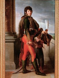 ユサール軍服を着たヨアヒム・ムラットの肖像、細部（油彩・キャンバス 作： Baron François Pascal Simon Gérard