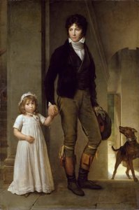 ジャン=バティスト・イザベイ (1767-1855) と娘のアレクサンドリーヌ (1795)。 作： Francois Pascal Simon Gerard