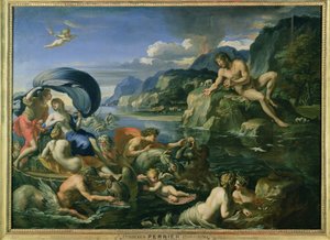巨大なポリフェムスから隠れているエイシスとガレテア 作： Francois Perrier