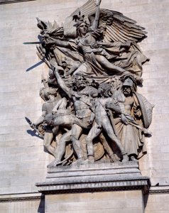 パリの凱旋門でのマルセイエーズ。フランソワ・ルード（1784-1855）の彫刻 作： Francois Rude