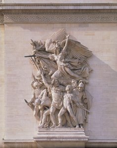 1792年のボランティア出発またはマルセイエーズ、1833-36年の92543年の石の詳細 作： Francois Rude