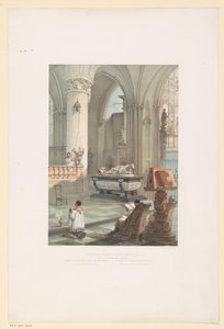 Ernst van Oosternijk の墓があるブリュッセルの Sint-Michiel-en-Sint-Goedelekathedraal の内部 ブリュッセルの聖グドゥレ教会の内部（エルネスト・ドートリシュ大公の墓）/墓d. エルンスト・フォン・オススターライヒ大公 (...) / Interio 作： Francois Stroobant