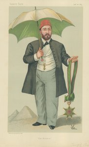 HH Mehemed Tewfik Pasha、エジプトのKhedive、The Khedive、1883年1月20日、バニティフェア漫画 作： Francois Verheyden