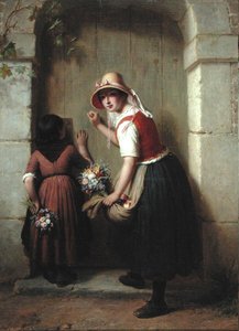 The Flower Sellers（油彩・キャンバス）