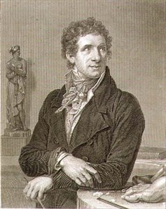 ウィリアム・ヘンリー・ワーシントン（c.1790-p.1839）が彫刻したアントニオ・カノーヴァ（1757-1822）の肖像（エングレーヴィング 作： Francois Xavier (after) Fabre