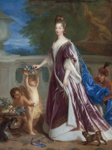 "Portrait of Elisabeth-Charlotte (Elisabeth Charlotte) of the Bavaria or the Palatinate (1652-1722)" (Elisabeth Charlotte, Princess Palatine) フランソワ・ド・トロイ(1645-1730)の絵画 17世紀 個人蔵 作： Francois de Troy