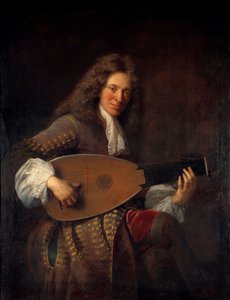 シャルル・ムートン(1626-1710)の肖像 ルシスト フランソワ・ド・トロイ(1645-1730)の絵画 1690 Sun.1,38x1,06 m 作： Francois de Troy