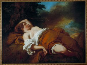 眠っているハーヴェスト。フランソワ・デ・トロイ（1645-1730）の絵画 作： Francois de Troy